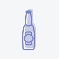 Beer Bottle I Icon in trendy two tone style isolated on soft blue background vector