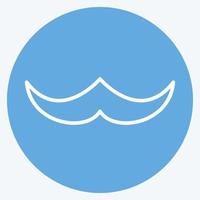 Moustache Icon in trendy blue eyes style isolated on soft blue background vector