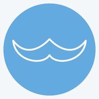 Moustache Icon in trendy blue eyes style isolated on soft blue background vector