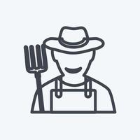 Farmer Icon in trendy line style isolated on soft blue background vector