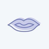 Lips Icon in trendy two tone style isolated on soft blue background vector