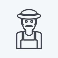 Gardener Icon in trendy line style isolated on soft blue background vector