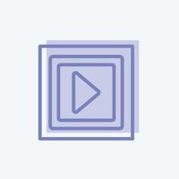 Video Icon in trendy two tone style isolated on soft blue background vector