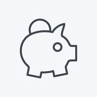 Savings Icon in trendy line style isolated on soft blue background vector