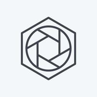 Hexagonal Diaphragm Icon in trendy line style isolated on soft blue background vector
