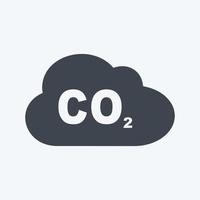 Carbon Dioxide Gas Icon in trendy glyph style isolated on soft blue background vector