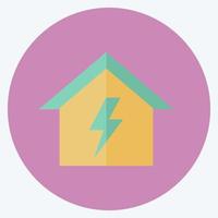 Electricity Danger Icon in trendy flat style isolated on soft blue background vector