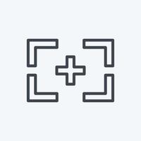 Focus I Icon in trendy line style isolated on soft blue background vector