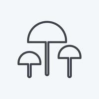 Mushrooms Icon in trendy line style isolated on soft blue background vector