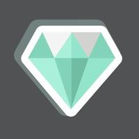 Diamond Sticker in trendy isolated on black background vector