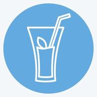 Herbal Drink Icon in trendy blue eyes style isolated on soft blue background vector