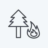 Forest Fire Icon in trendy line style isolated on soft blue background vector