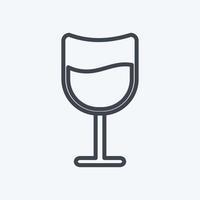 Cocktail Icon in trendy line style isolated on soft blue background vector