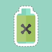 Pesticide Bottle Sticker in trendy line cut isolated on blue background vector