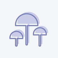 Mushrooms Icon in trendy two tone style isolated on soft blue background vector