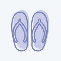 Slippers Icon in trendy two tone style isolated on soft blue background vector