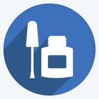 icono de removedor de tinta en el moderno estilo de sombra larga aislado sobre fondo azul suave vector