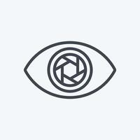 Eye Icon in trendy line style isolated on soft blue background vector