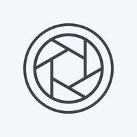 Optical Diaphragm Icon in trendy line style isolated on soft blue background vector