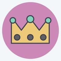 Crown Icon in trendy color mate style isolated on soft blue background vector