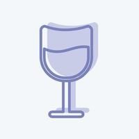 Cocktail Icon in trendy two tone style isolated on soft blue background vector