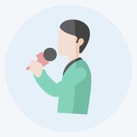 Singing Icon in trendy flat style isolated on soft blue background vector