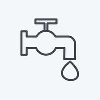 Water Tap Icon in trendy line style isolated on soft blue background vector