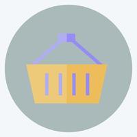Basket Icon in trendy flat style isolated on soft blue background
