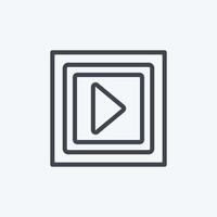 Video Icon in trendy line style isolated on soft blue background vector