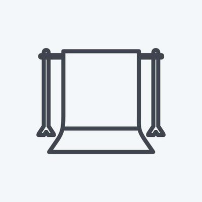 Back Stand Icon in trendy line style isolated on soft blue background