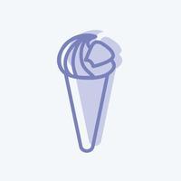 icono de helado en estilo moderno de dos tonos aislado sobre fondo azul suave vector