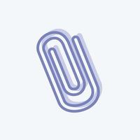 Icono de clips de papel en un moderno estilo de dos tonos aislado sobre fondo azul suave vector