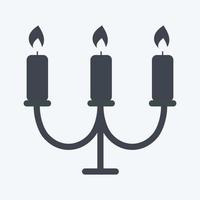 Candles Icon in trendy glyph style isolated on soft blue background vector