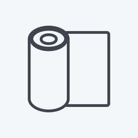Rolled Mat Icon in trendy line style isolated on soft blue background vector