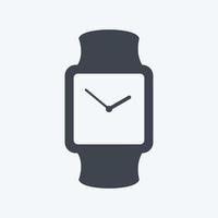 Stylish Watch Icon in trendy glyph style isolated on soft blue background vector