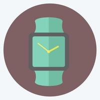 Stylish Watch Icon in trendy flat style isolated on soft blue background vector