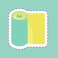 Rolled Mat Sticker in trendy line cut isolated on blue background vector