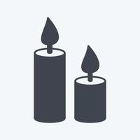 Icono de velas en estilo moderno glifo aislado sobre fondo azul suave vector