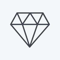 Diamond Icon in trendy line style isolated on soft blue background vector