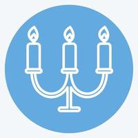 Candles Icon in trendy blue eyes style isolated on soft blue background vector