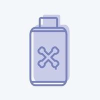 Pesticide Bottle Icon in trendy two tone style isolated on soft blue background vector