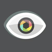 Eye Sticker in trendy isolated on black background vector