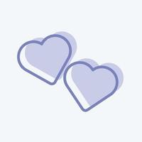 Hearts Icon in trendy two tone style isolated on soft blue background vector