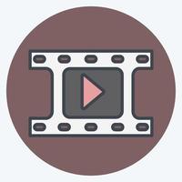 Video Reel Icon in trendy color mate style isolated on soft blue background vector