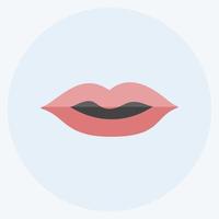 icono de labios en estilo plano de moda aislado sobre fondo azul suave vector