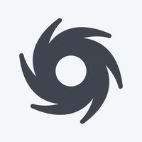 Cyclone Icon in trendy glyph style isolated on soft blue background vector