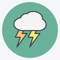 Thunderstorm Icon in trendy color mate style isolated on soft blue background vector