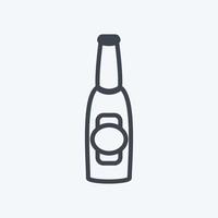 Beer Bottle I Icon in trendy line style isolated on soft blue background vector