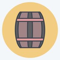 Barrel Icon in trendy color mate style isolated on soft blue background vector