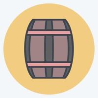 Barrel Icon in trendy color mate style isolated on soft blue background vector